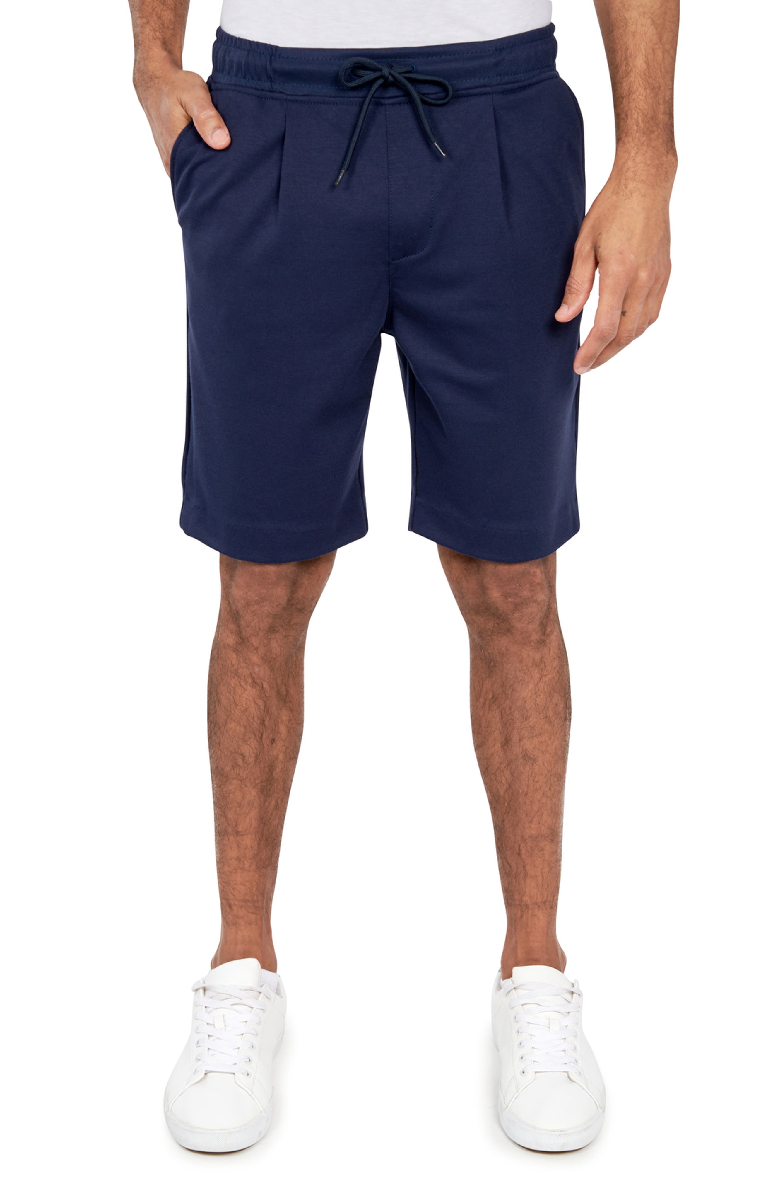 Brooklyn Brigade Slim Fit Solid Drawstring Shorts in Navy 