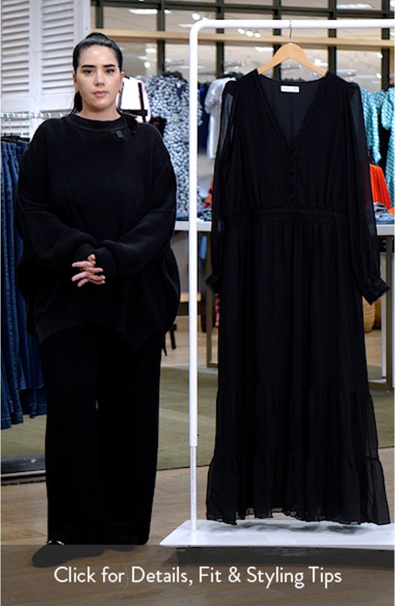 Kianna Sheer Long Sleeve Maxi Dress, sales video thumbnail