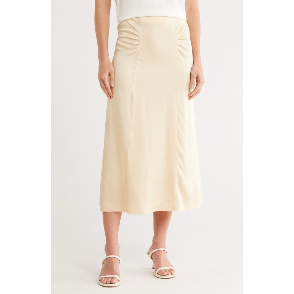 Hugo Boss High-waisted A-line Skirt With Gathered Details In Neutral