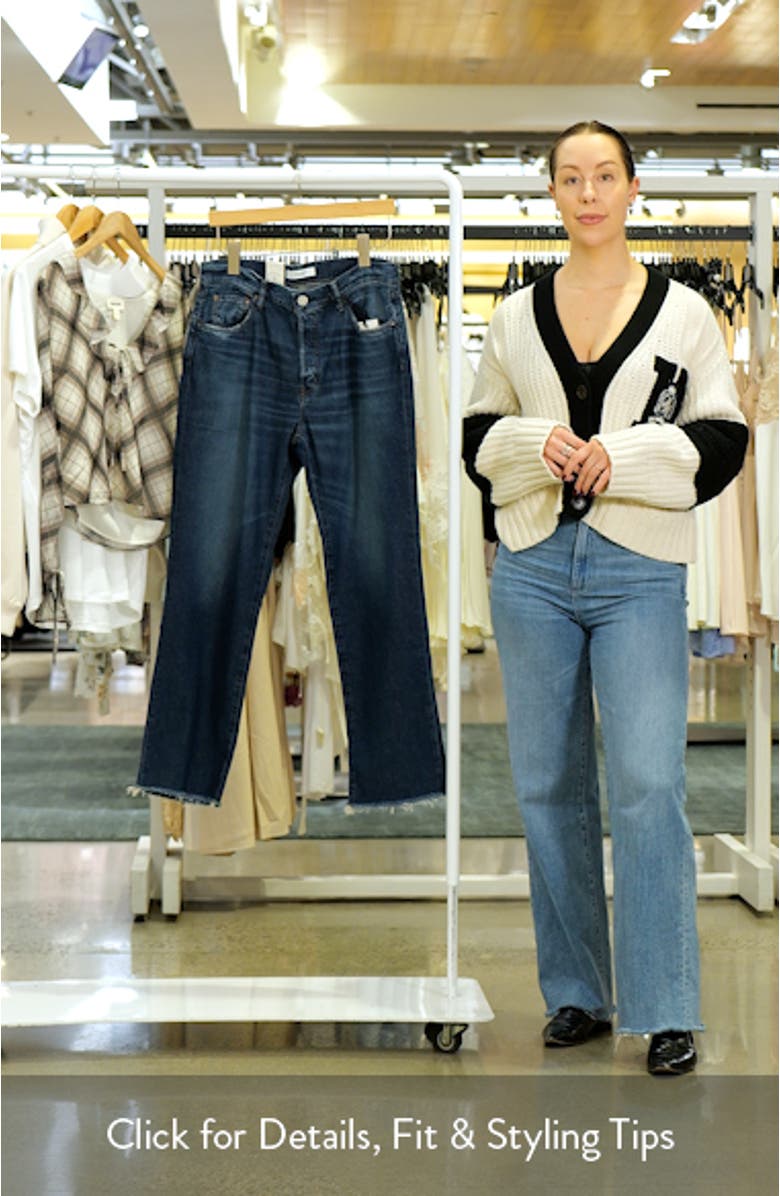 Medley Distressed Raw Hem Ankle Straight Leg Jeans, sales video thumbnail