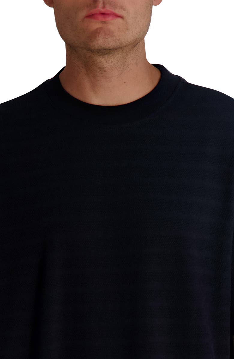 KARL LAGERFELD PARIS Textured Cotton T-Shirt, Alternate, color, Black