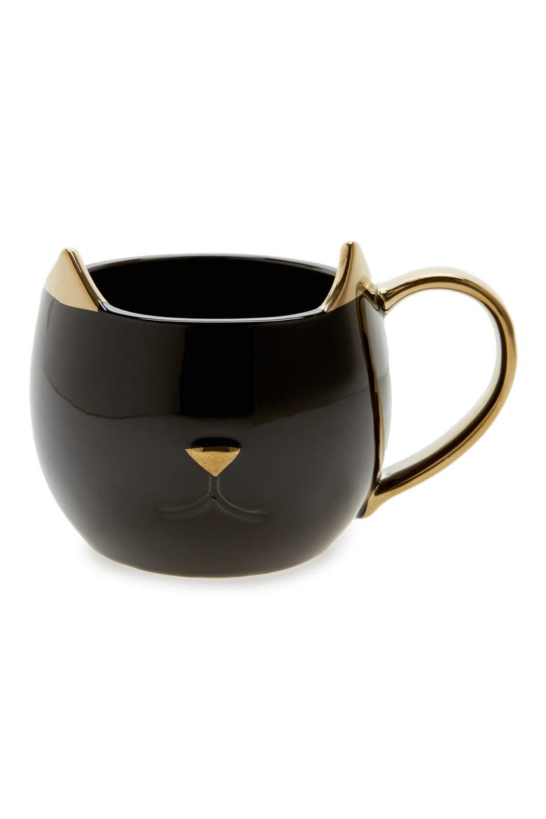 Chloe Cat Ceramic Mug, Main, color, BLACK