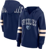FANATICS Women's Fanatics Branded Navy Memphis Grizzlies Bold Move Dolman V-Neck Pullover Hoodie