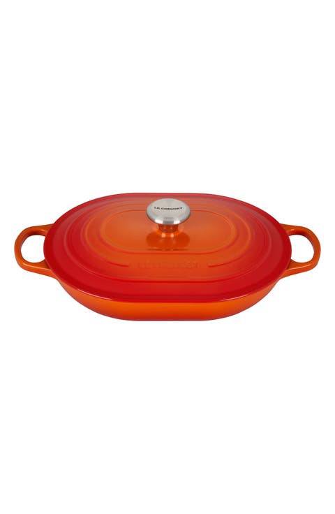 3.75-Quart Oval Enameled Cast Iron Casserole