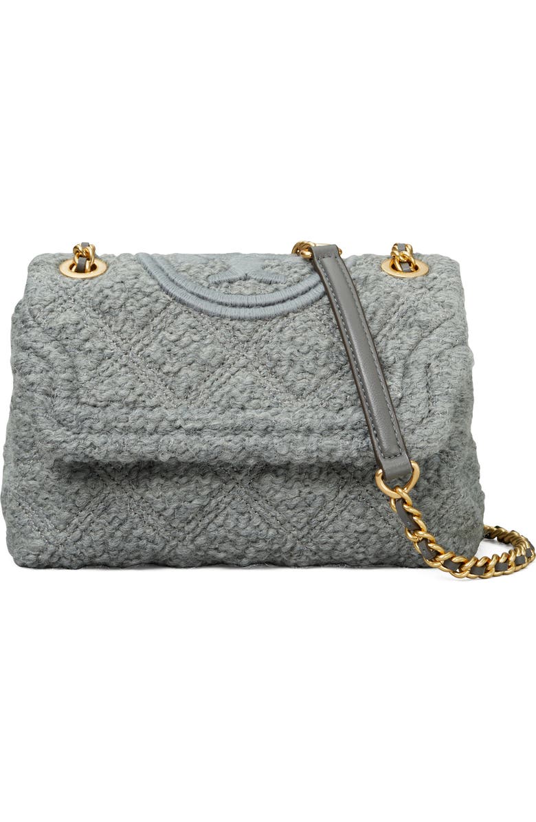 Tory Burch Small Fleming Convertible Wool Blend Bouclé Crossbody Bag, Main, color,