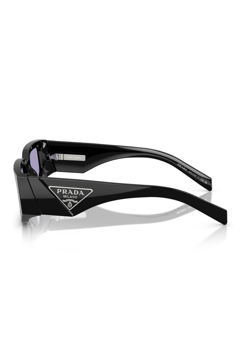 55mm Rectangular Sunglasses, Alternate, color, BLACK / VIOLET