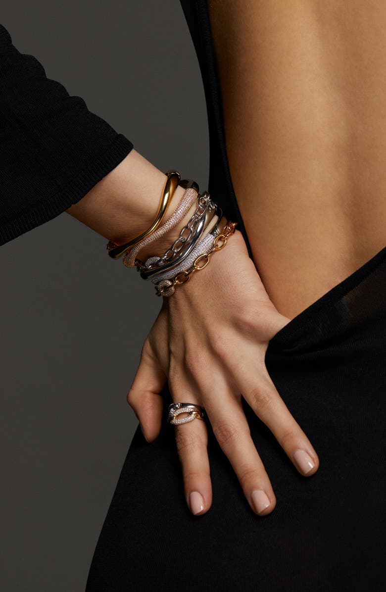 Nadri Alma Pavé Organic Hinge Bracelet, Alternate, color, Gold