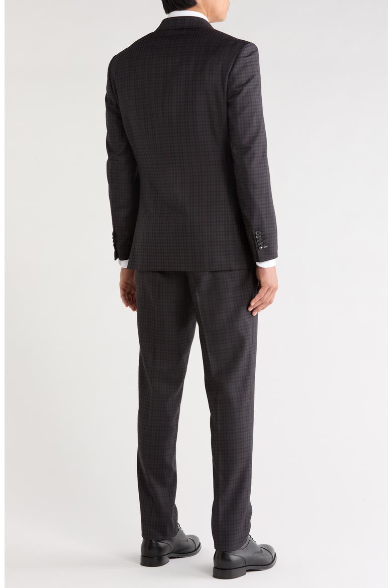 Peak Lapel Two-Piece Suit, Alternate, color, BLACK