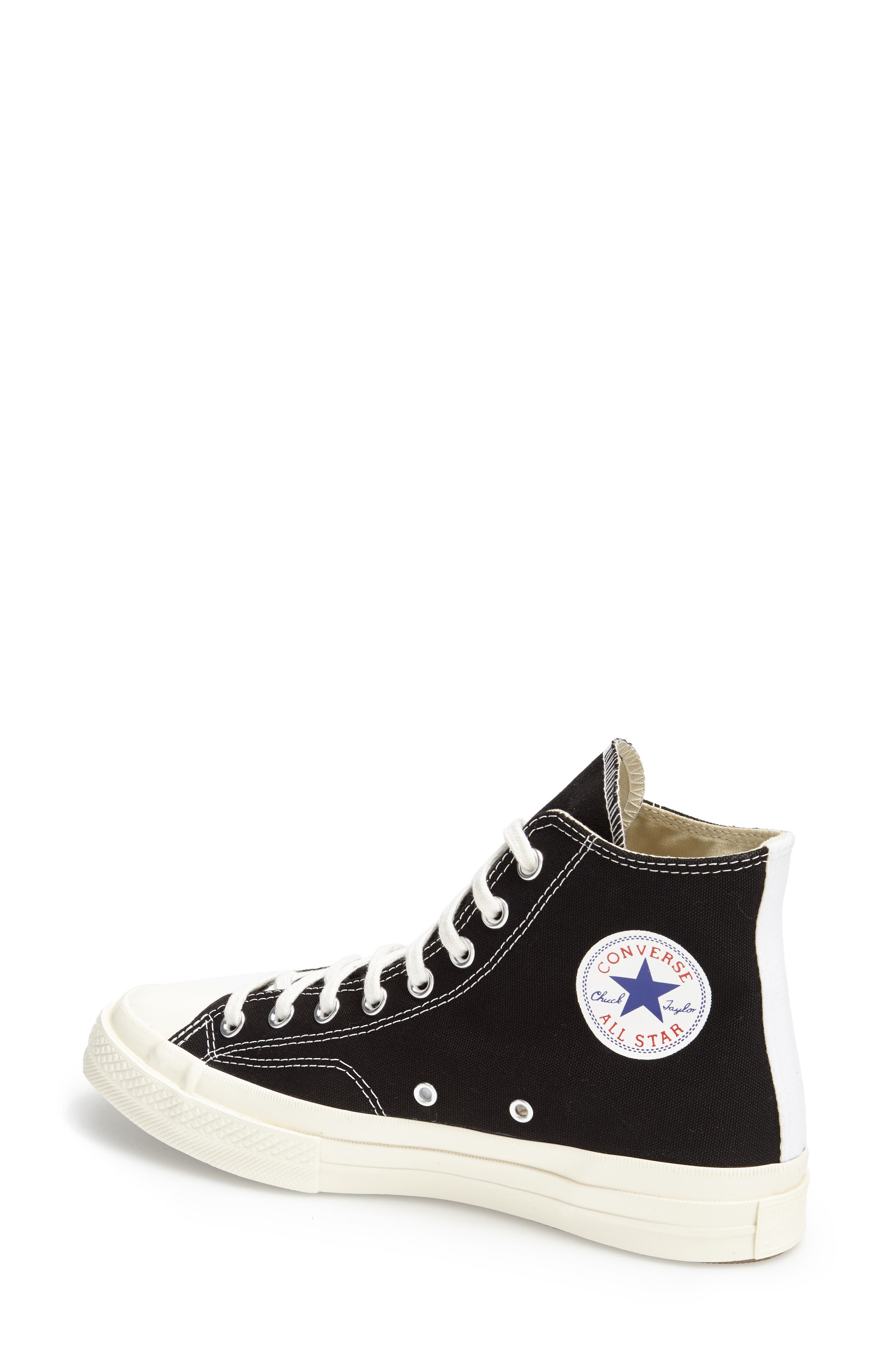 Comme des Garçons PLAY x Converse Chuck Taylor<sup>®</sup> Hidden Heart High Top Sneaker, Alternate, color, 