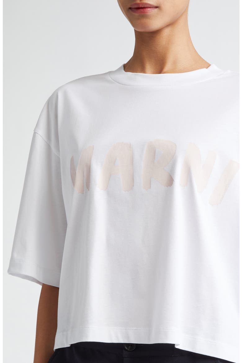 Logo Crop Organic Cotton Graphic T-Shirt, Alternate, color, LILY WHITE