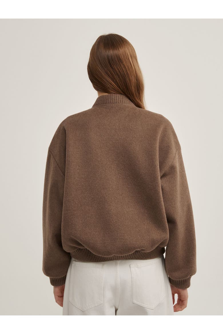 Felted Zip Bomber Jacket, Alternate, color, Mousse