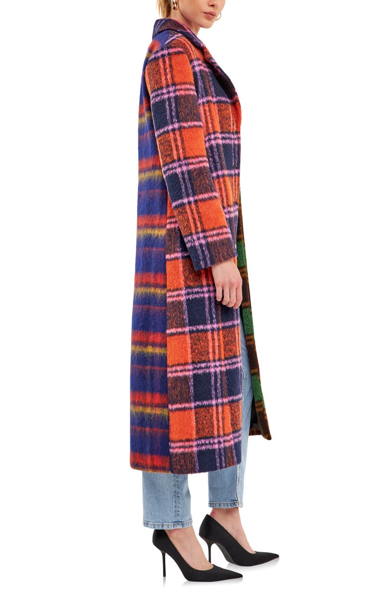 English Factory Colorblock Plaid Trench Coat, Alternate, color,