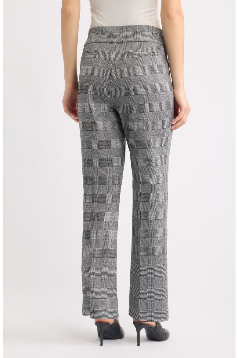 Glen Plaid Pull On Side Tab Wide Leg Trousers, Alternate, color, ANNE BLACK/ WHITE DOVE