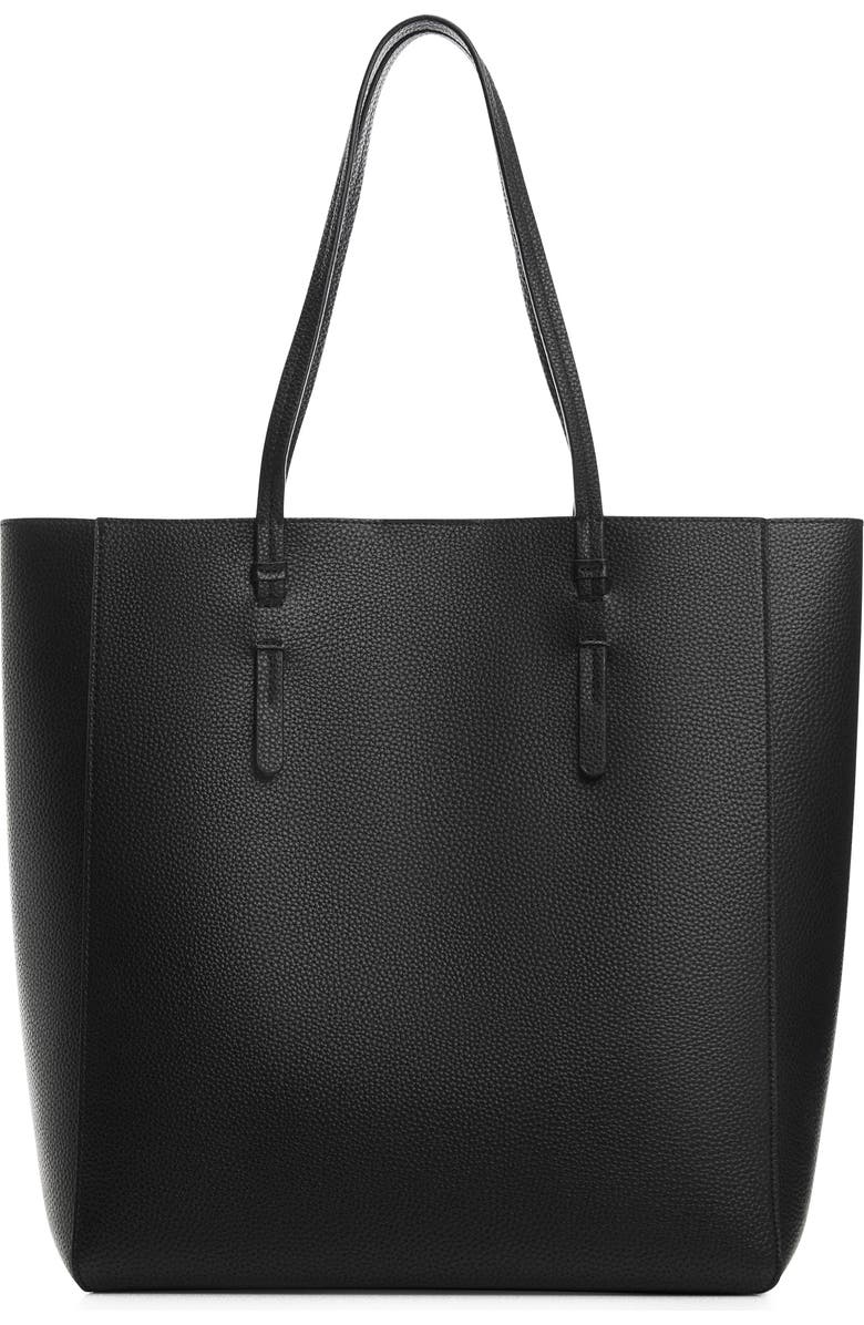 MANGO Faux Leather Shopper Tote, Main, color,