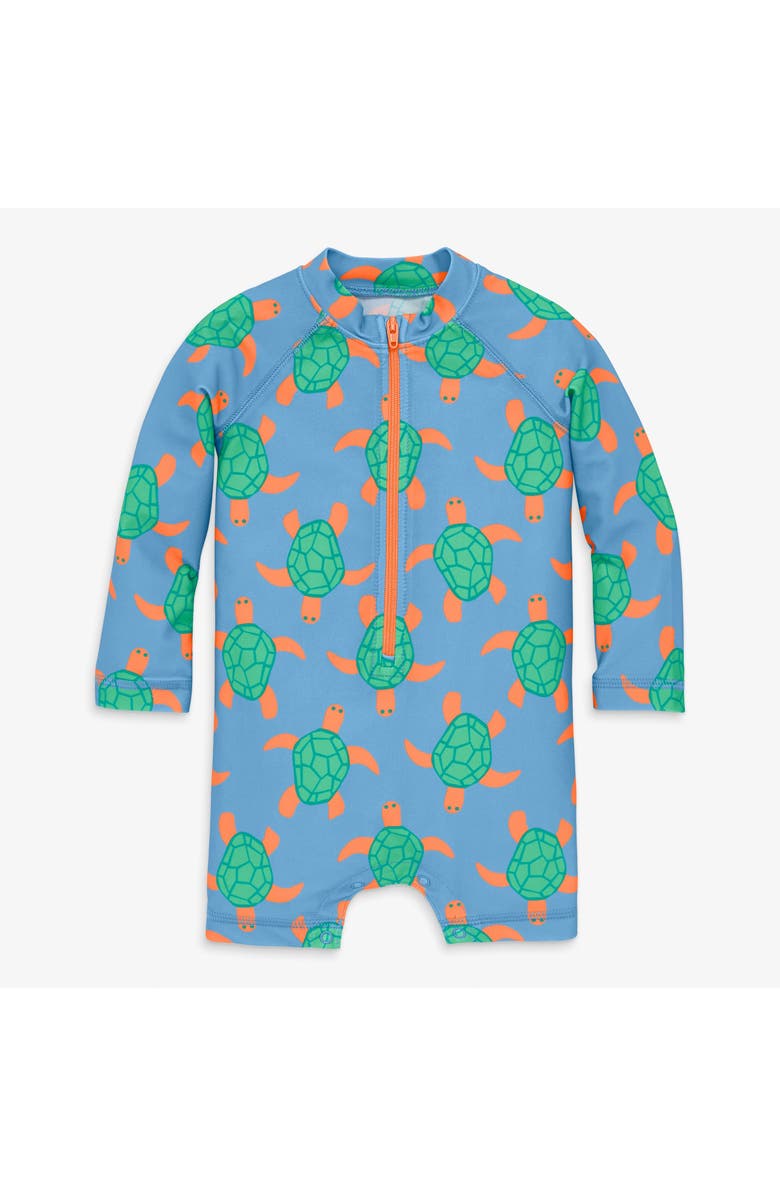 Primary Baby One-Piece Rash Guard In Ocean Pals, Main, color, Cornflower Sea Turtles