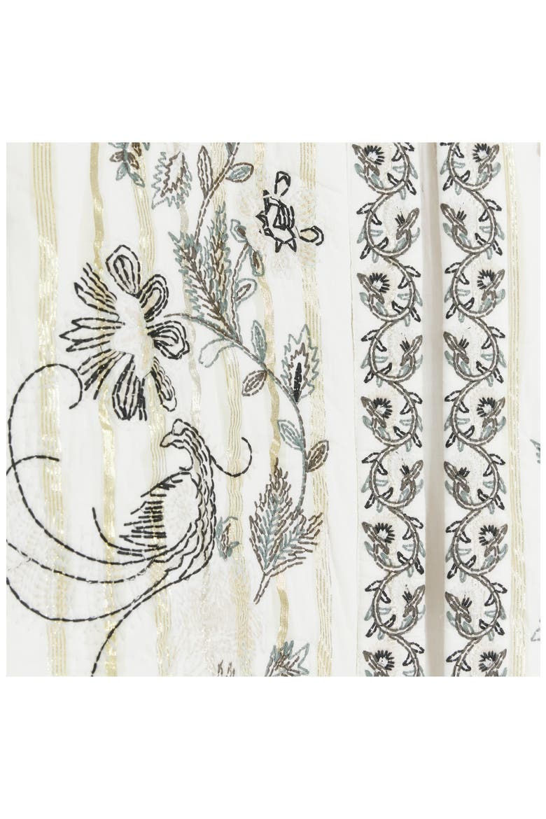 Floral Embroidered Metallic Stripe Jacket, Alternate, color, CREAM