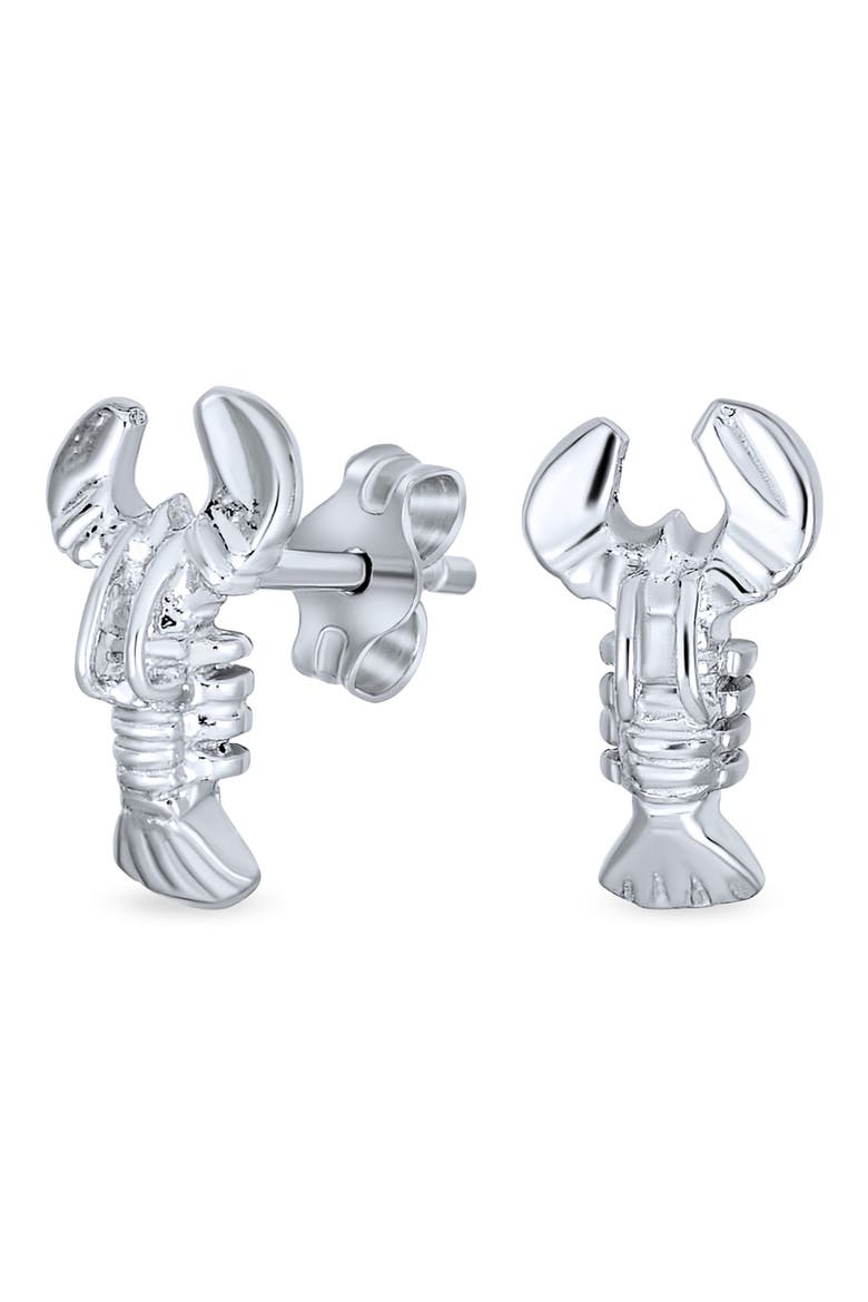 Sterling Silver Be My Lobster Stud Earrings, Alternate, color, SILVER