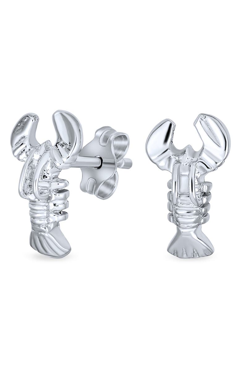 BLING JEWELRY Sterling Silver Be My Lobster Stud Earrings, Alternate, color, 