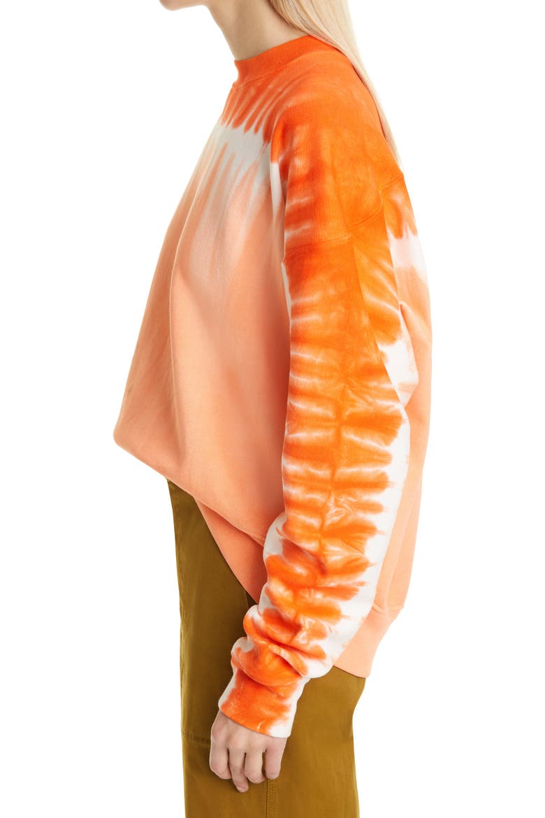 Tie Dye Sweatshirt, Alternate, color, APRICOT/ BRIGHT ORANGE