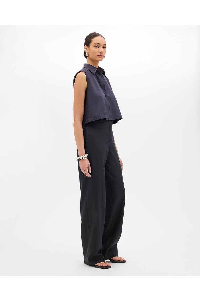 Cropped Sleeveless Shirt, Alternate, color, Midnight