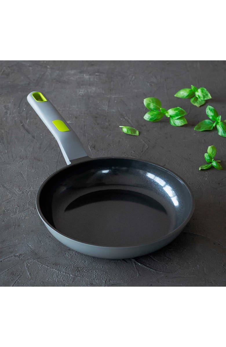 BRA Cookware Life Ceramic Nonstick Frying Pan, 10.2-Inch Recycled Cast Aluminum Skillet, Alternate, color, Black