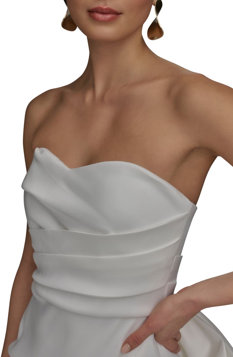 Donna Karan New York Strapless Bow Back Dress, Alternate, color, Cream