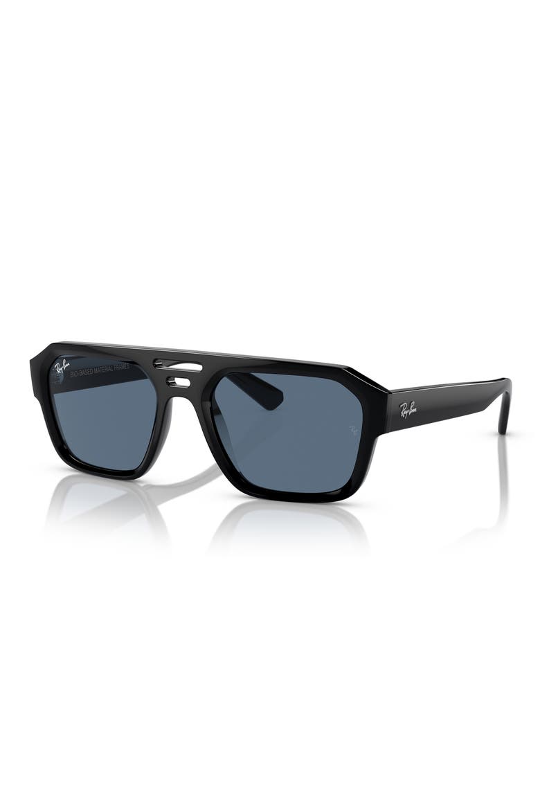 Corrigan Irregular 54mm Rectangular Sunglasses, Alternate, color, BLACK BLUE