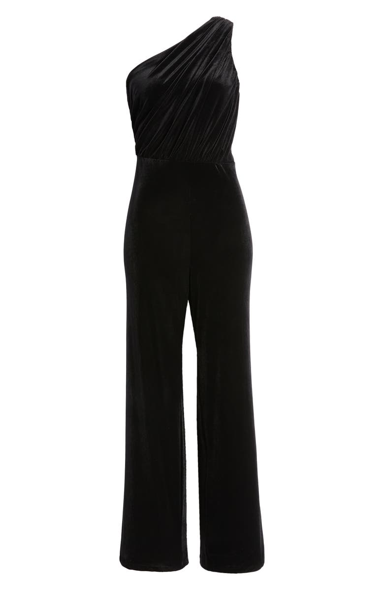 Anne Klein One-Shoulder Velvet Jumpsuit, Alternate, color, 