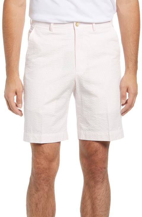 Flat Front Seersucker Shorts