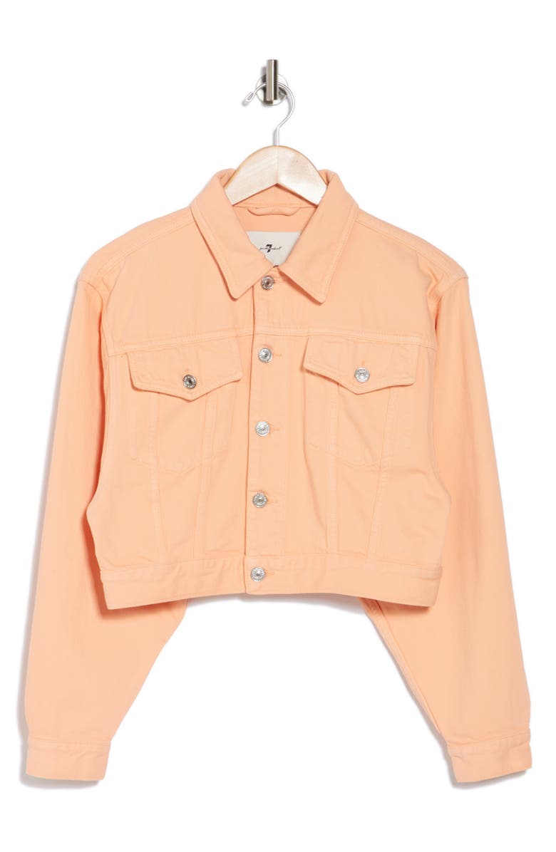 7 For All Mankind Cropped Trucker Jacket, Alternate, color,