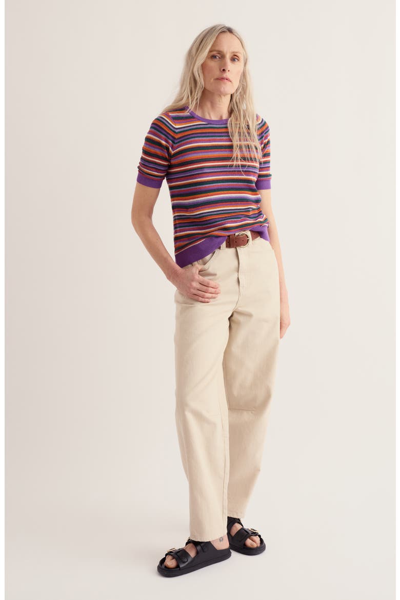 Lawn Striped Sweater, Alternate, color, TINCTORIA WILD ORCHID