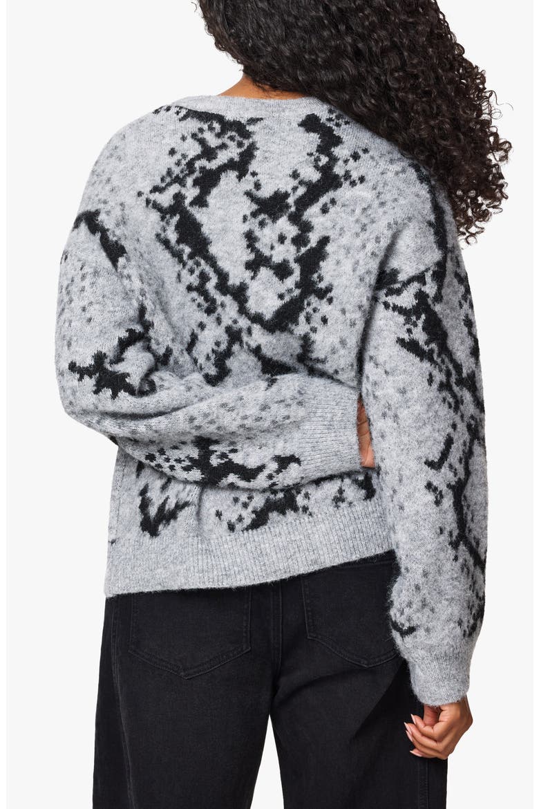 Fuzzy Python Printed Sweater, Alternate, color, PYTHON PRINT