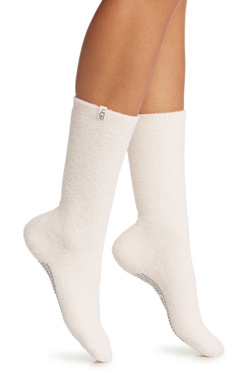 UGG<sup>®</sup> Paityn Cozy Gripper Crew Socks, Main, color, Cream