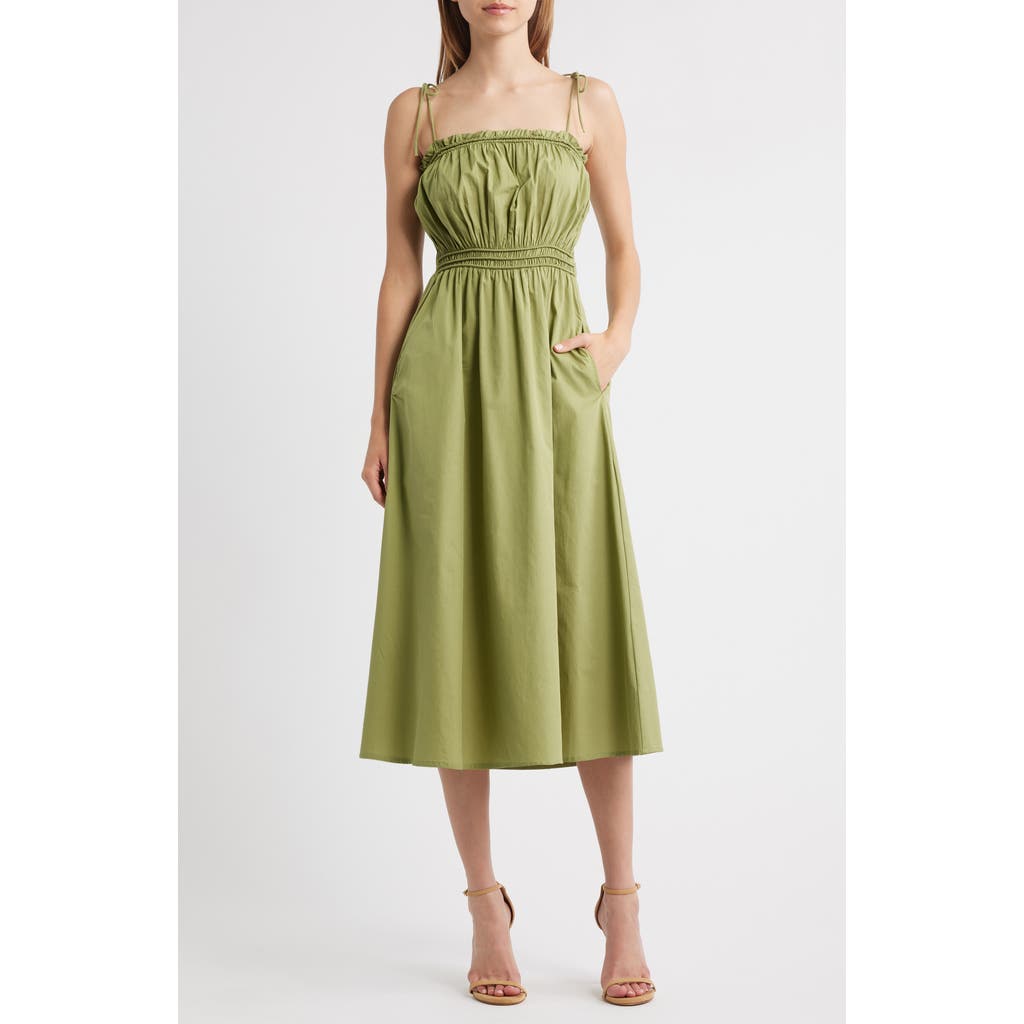 Lipsy Cotton Poplin Midi Dress in Green  product
