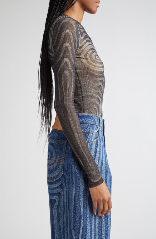 Jean Paul Gaultier Spiral Sheer Mesh Top