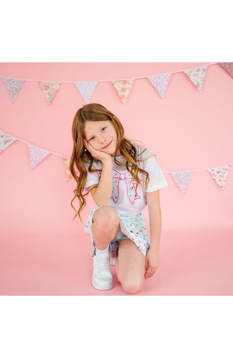 Sweet Wink Sky Blue Floral Athletic Skort, Alternate, color, Sky Blue