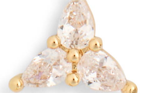 Nordstrom Rack Set Of 3 Cubic Zirconia Stud & Chain Drop Huggie Hoop Earrings In Clear- Gold