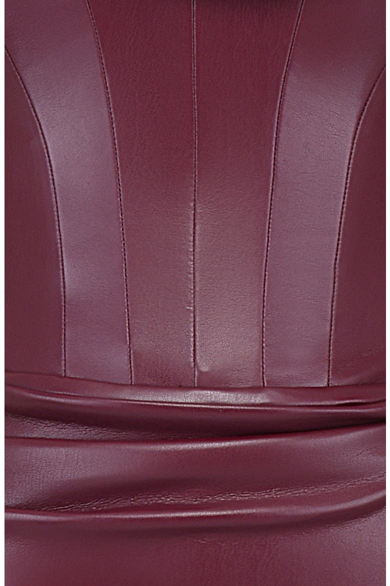 Raven Off the Shoulder Faux Leather Dress, Alternate, color, MULBERRY