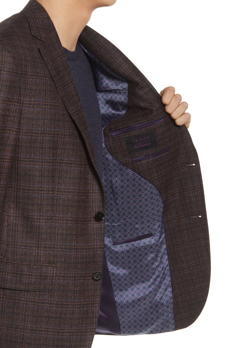 Ted Baker London Konan Trim Fit Plaid Wool Sport Coat, Alternate, color, 