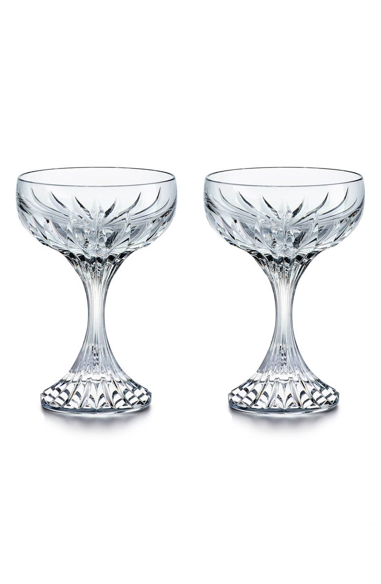 Baccarat Massena Set of 2 Lead Crystal Coupe Glasses, Main, color, 