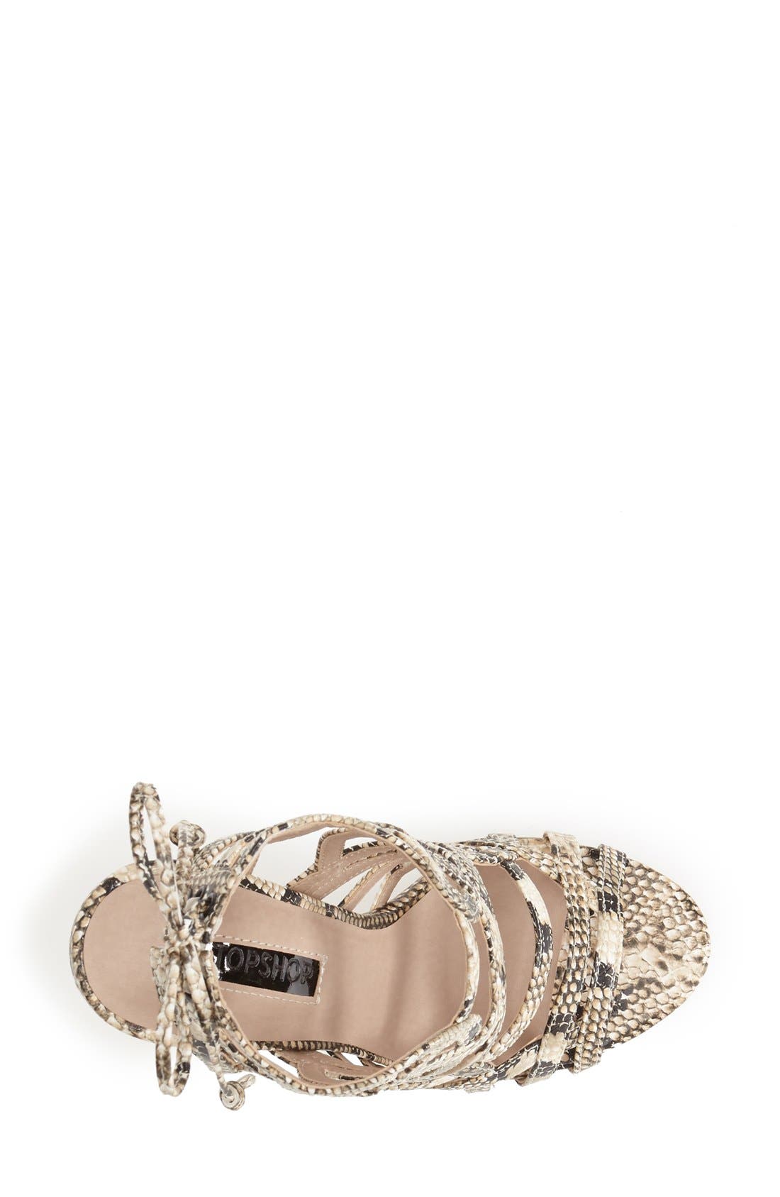 'Resort' Snake Embossed Sandal, Alternate, color, NUDE