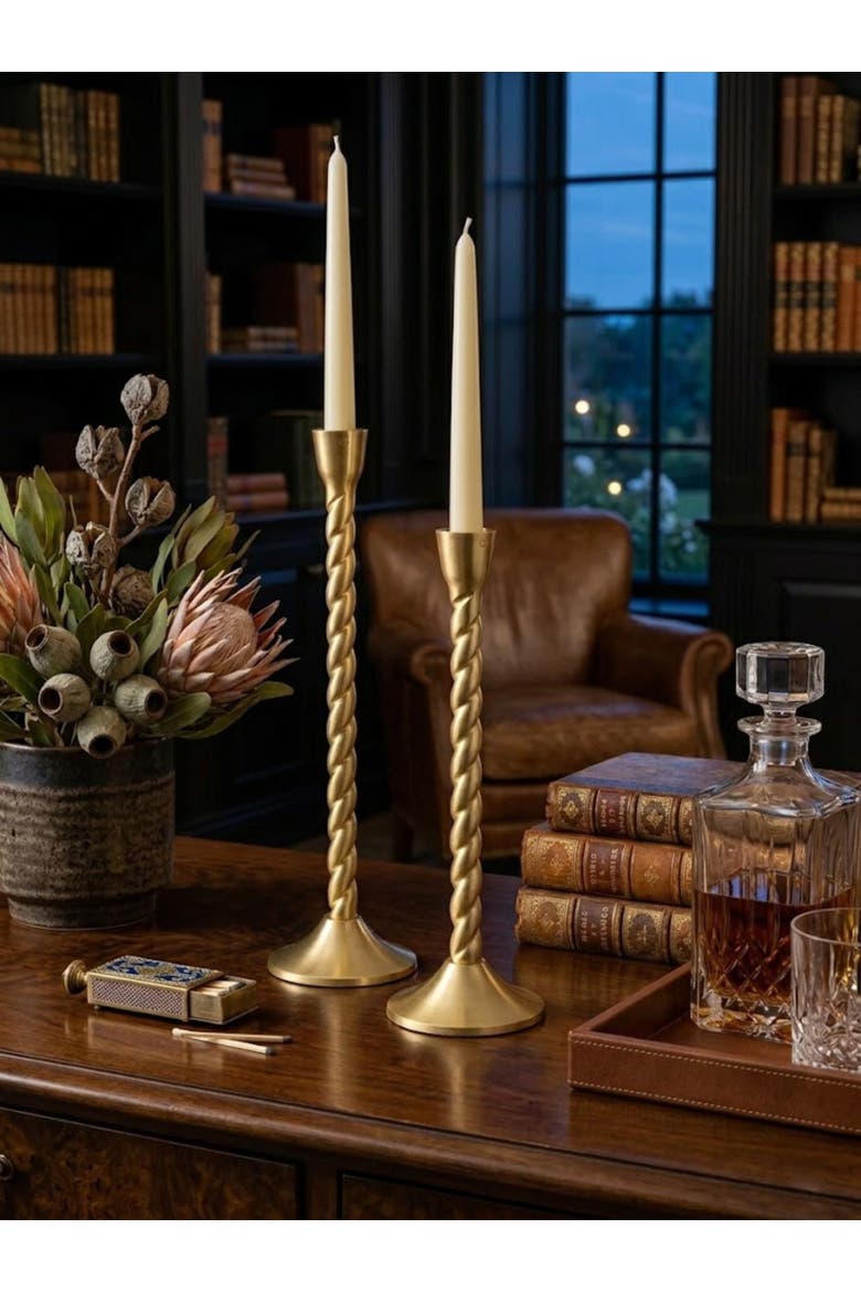 Twilight Candle Holders, Alternate, color, Gold