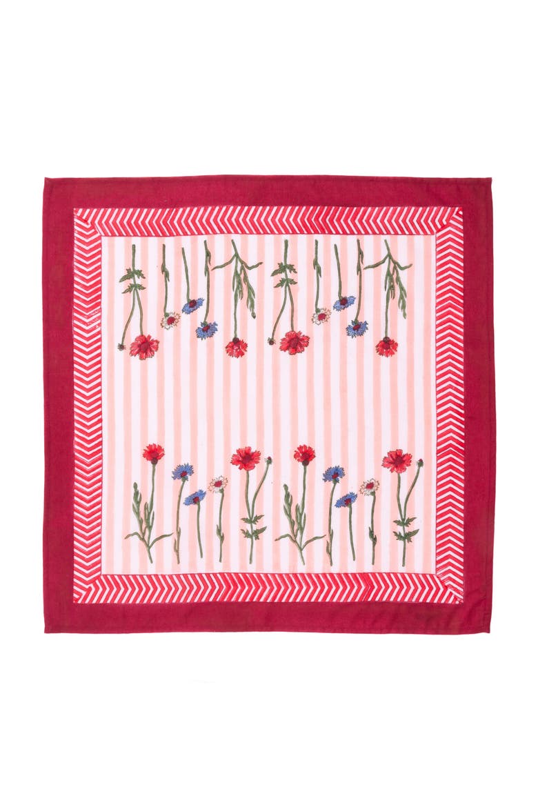 Wildflower Blockprint Napkins - Set of 4, Main, color, Multicolor