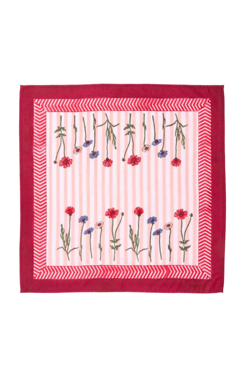 Inner Child Wildflower Blockprint Napkins - Set of 4, Main, color, Multicolor