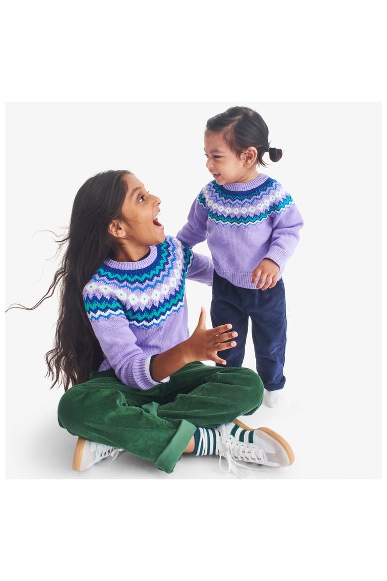 Baby Fair Isle Sweater, Alternate, color, Iris Fairisle