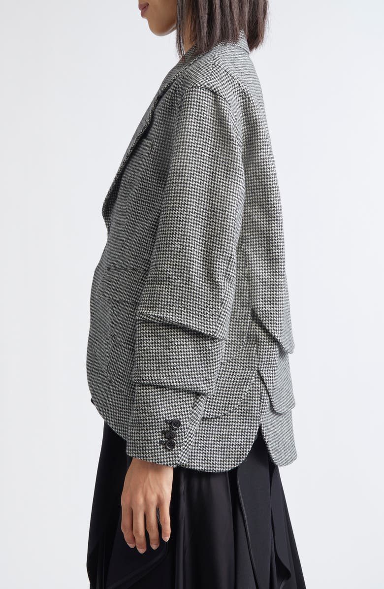 Noir Kei Ninomiya Houndstooth Wool Blend Tweed Blazer, Alternate, color, Black X White