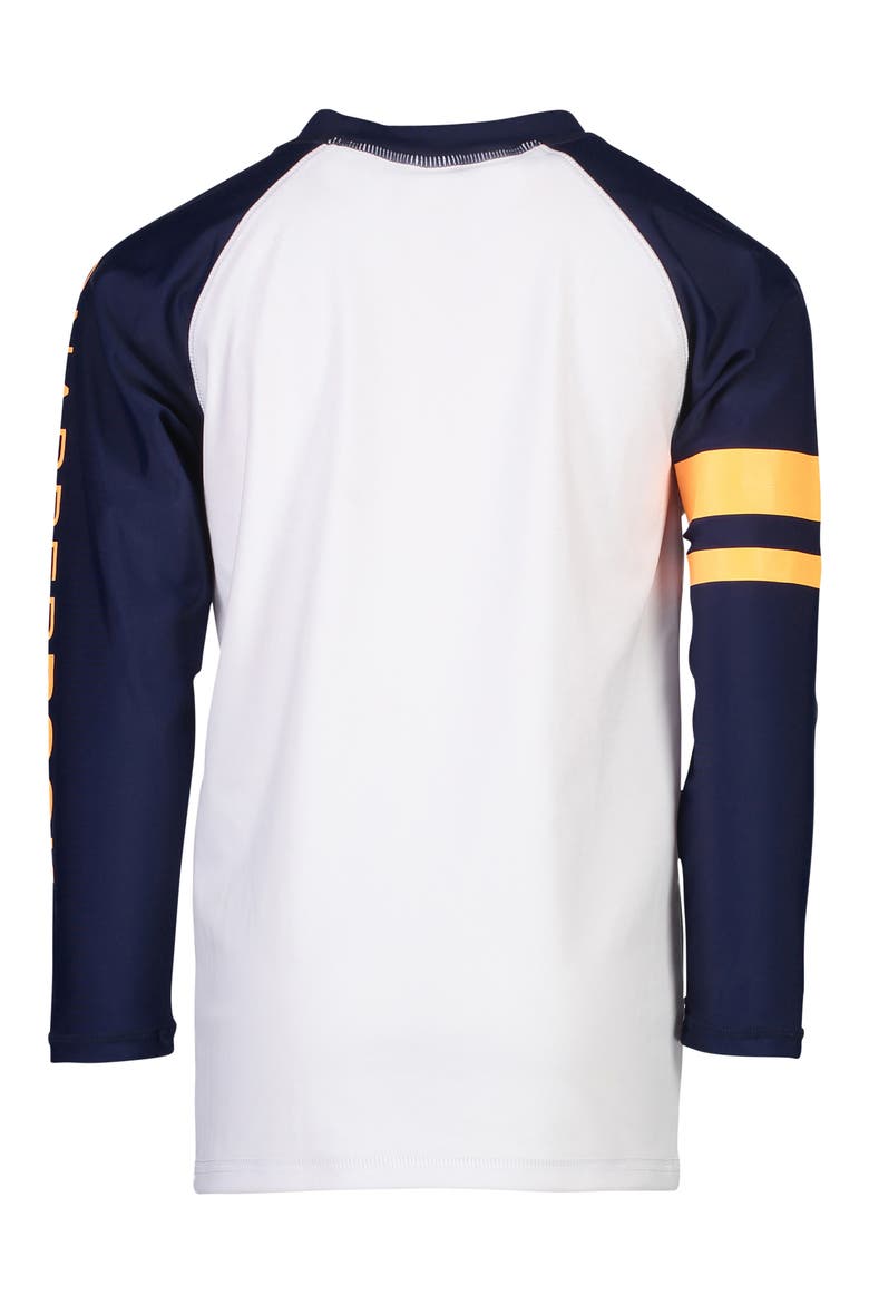 Raglan Long Sleeve Rashguard, Alternate, color, NAVY/ WHITE