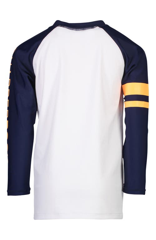 Snapper Rock Raglan Long Sleeve Rashguard In Navy/white