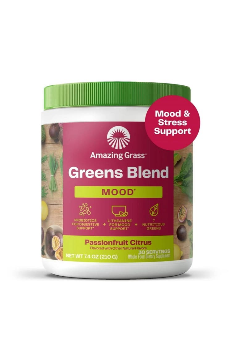 Greens Blend Mood Passionfruit Citrus Super Greens Powder, Main, color, None