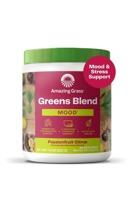 Greens Blend Mood Passionfruit Citrus Super Greens Powder